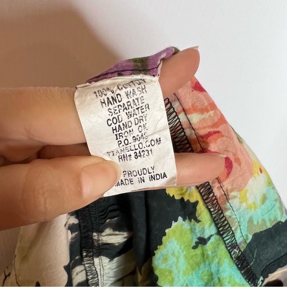 Vintage STEVE BARRAZA 100% Cotton Bohemian Asymmetric Midi Skirt. Size XS - Picture 10 of 10